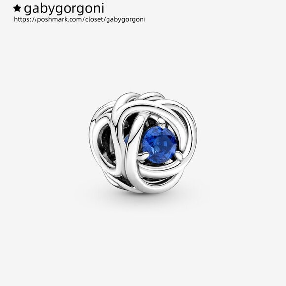 Pandora September Blue Eternity Circle Charm - Picture 1 of 5